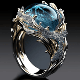 Vintage Ocean Cristal Anillo