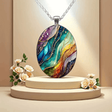 Colorful Round Piedra Collar
