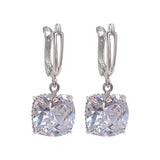 Dorado Blanco Circonitas Drop Pendientes