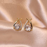 Luxury Twisted Teardrop Cubic Pendiente Pendientes
