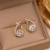 Luxury Twisted Teardrop Cubic Pendiente Pendientes
