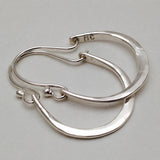 Minimalista Plateado Aro Pendientes