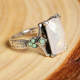 Atemporal Vintage White Ópalo Anillo