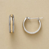 Brillante Dorado Plateado Aro Pendientes