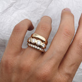 Golden Zenith Bold Statement Anillo
