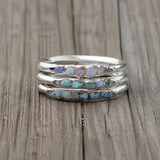Azure Piedra Plateado Anillo