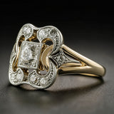 Vintage Circonitas Dorado Anillo