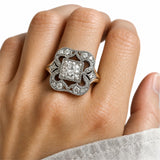 Vintage Circonitas Dorado Anillo