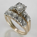 Vintage Brillante Dorado Anillo
