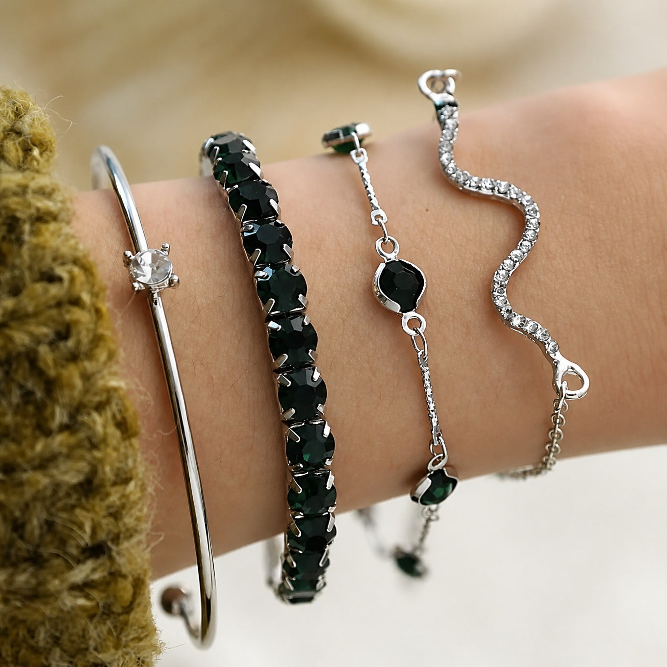 Vintage Esmeralda Set de Pulseras