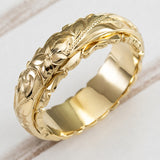 Vintage Dorado Flor Anillo