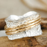 Vintage Spinner Dorado Plateado Anillo