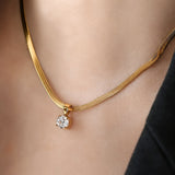 Cristales Colgante Dorado Collar