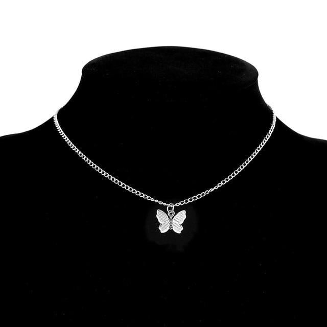 Collar de Mariposas en Plata y Baño de Oro