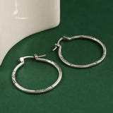 Atemporal Plateado Aro Pendientes