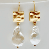 Retro Agua Dulce Perla Pendientes