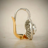 Vintage Dorado y Plateado Cristal Pendientes
