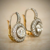 Vintage Dorado y Plateado Cristal Pendientes