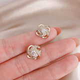 Spiral Floral Cristal Clover Pendientes